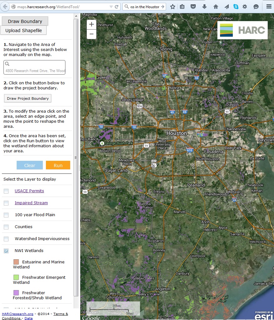 HARC Online Wetland Location Tool