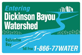 Sign for Dickinson Bayou Watershed