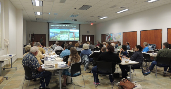 People at a Citizen Planner workshop viewing a presentation